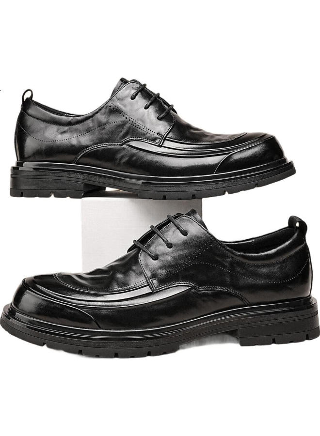 St&Sat Men'S Genuine Leather Business Formal Shoes Lace-Up Commuter Versatile Leather Shoes Men Black 40 - Image 3