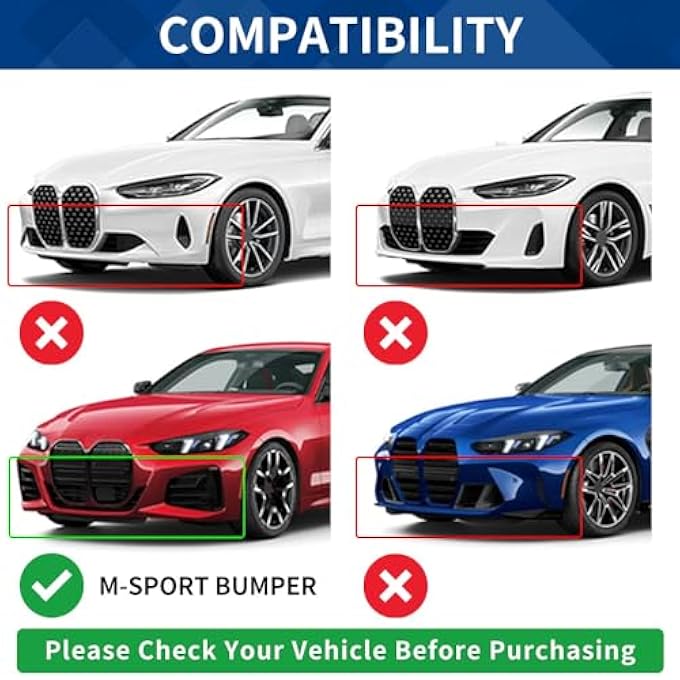 XPHAZZ G22 G23 Front Lip Compatible with (2021-2024) 4-Series Coupe G22 G23 Model ABS Gloss Black Bumper Splitter - Image 2