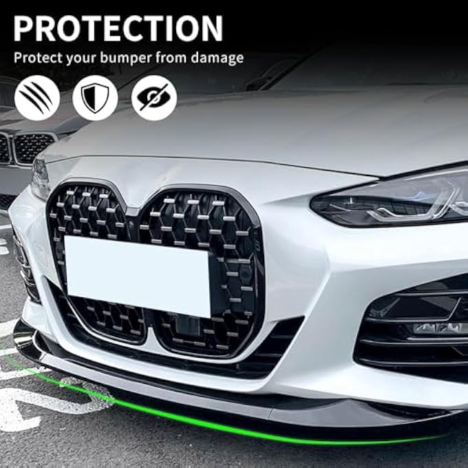 XPHAZZ G22 G23 Front Lip Compatible with (2021-2024) 4-Series Coupe G22 G23 Model ABS Gloss Black Bumper Splitter - Image 3
