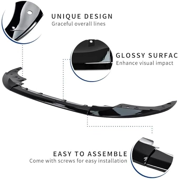 XPHAZZ G22 G23 Front Lip Compatible with (2021-2024) 4-Series Coupe G22 G23 Model ABS Gloss Black Bumper Splitter - Image 5