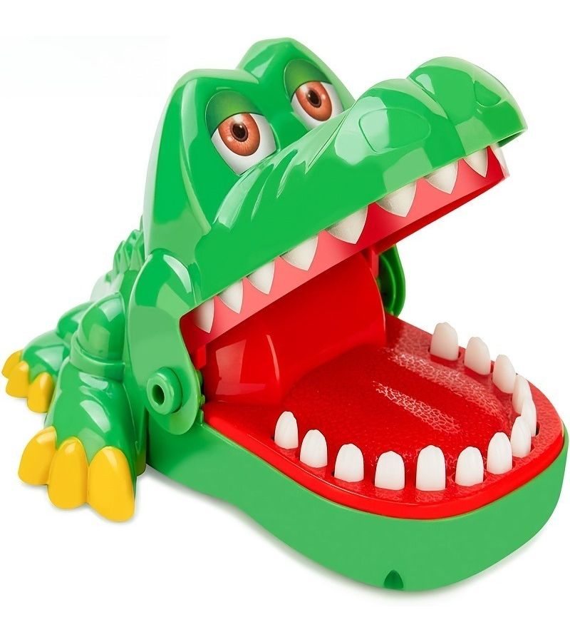 Artificial Jade Green Crocodile Dentist Bite Finger Toy Game For Kids 3 Plus - Image 2