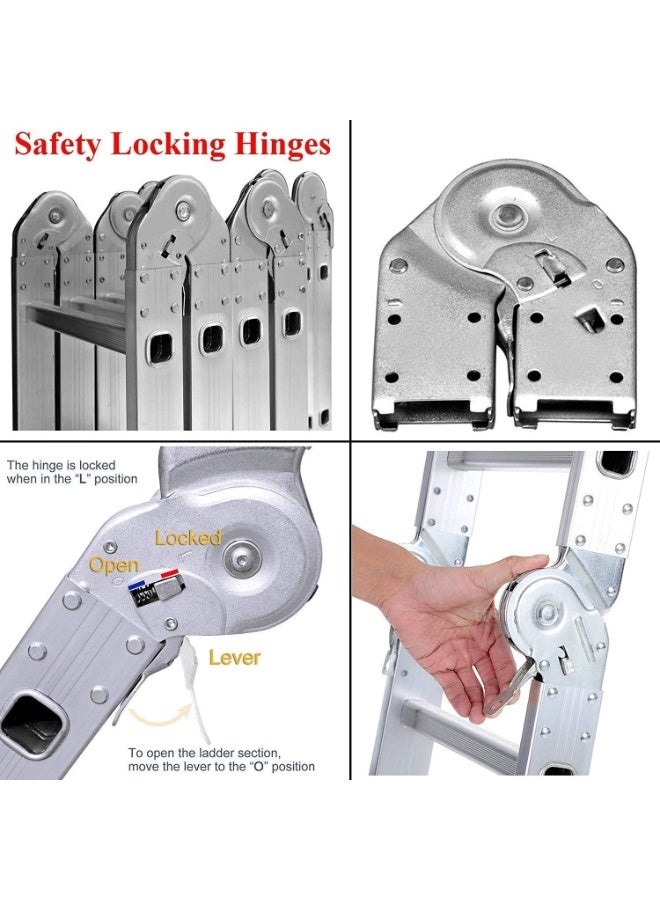 توشيونيكس سلم قابل للطي متعدد الأغراض - 4.7 متر 15.5 قدم - 330 رطل/150 كجم - Image 4