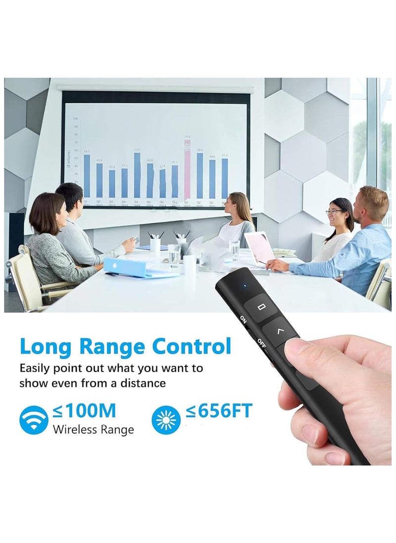PowerPoint Presentation Clicker Wireless Presenter with Hyperlinks, Page up/Down, Volume +-, 2.4GHz USB Type C Presentation Remote Control for Keynote/PPT/Mac/PC/Laptop