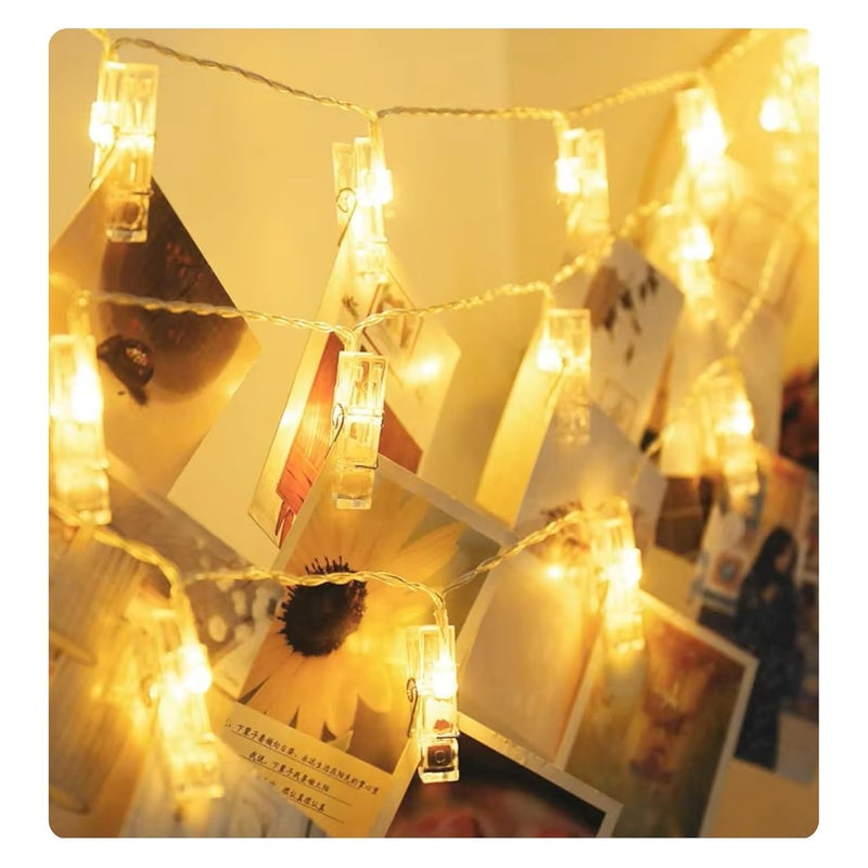 HUMAIZAR Photo Clip String Light Fairy Lights with Clips for Pictures Photo Lights with 20 Clear Clips for Dorm Bedroom WallWedding Decor Valentine Gifts Battery Operated - Image 3