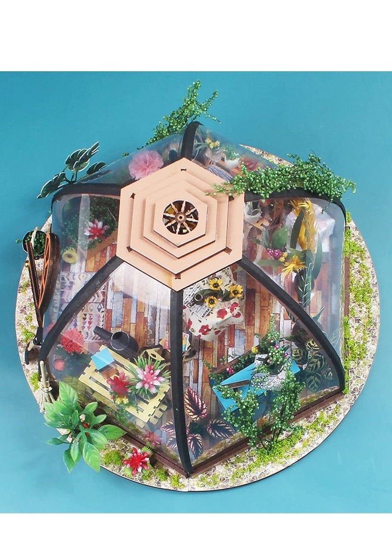Y&D Diy Mini Doll House Set Birthday Handmade Gift Green Plant Flower Shop  - Image 4