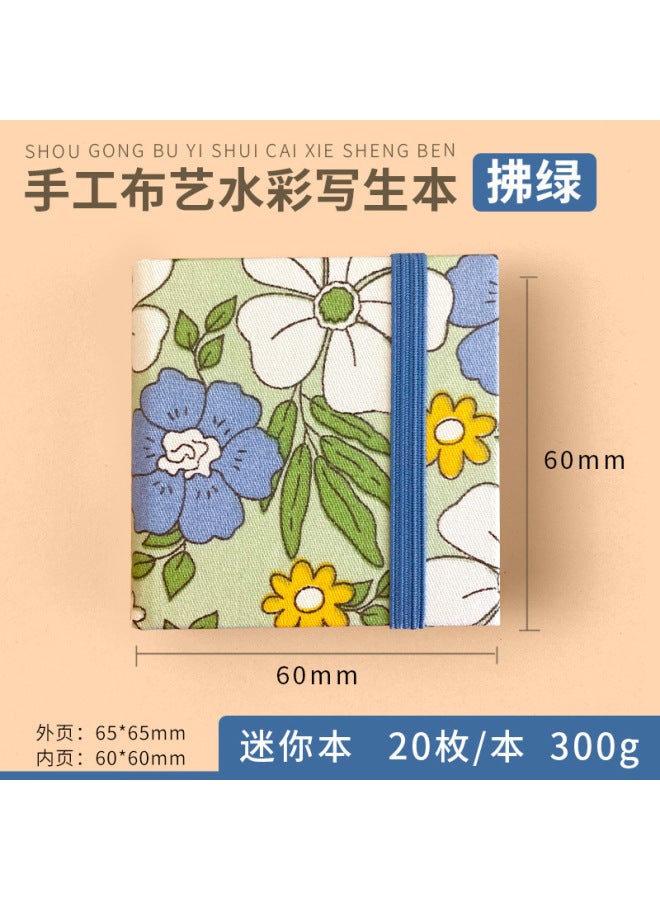 Flying Bird Feile Bird Fabric Watercolor Book 300g Art Student Painting Square Hand Account Book Fine Grain Mini Portable Painting Book - Image 1
