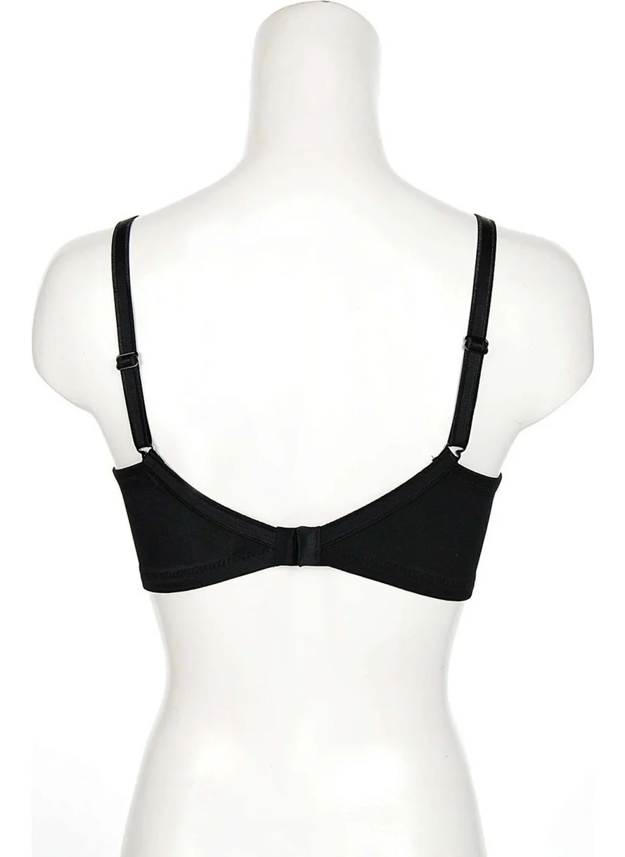 Yeni İnci Non-Wireless Padded Covered Thin Strap Minimizer Bra 1610