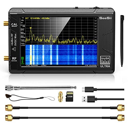 SeeSii TinySA Ultra+ ZS406 Spectrum Analyzer, 4.0 Inch 100kHz to 5.4GHz Handheld Tiny Frequency Analyzer with 32Gb Card, 2-in-1 Signal Generator MF/HF/VHF UHF Input,V0.4.6.1,2025 Upgraded - Image 1
