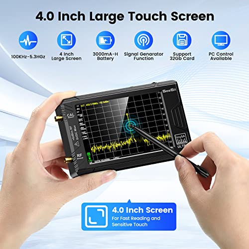 SeeSii TinySA Ultra+ ZS406 Spectrum Analyzer, 4.0 Inch 100kHz to 5.4GHz Handheld Tiny Frequency Analyzer with 32Gb Card, 2-in-1 Signal Generator MF/HF/VHF UHF Input,V0.4.6.1,2025 Upgraded - Image 2