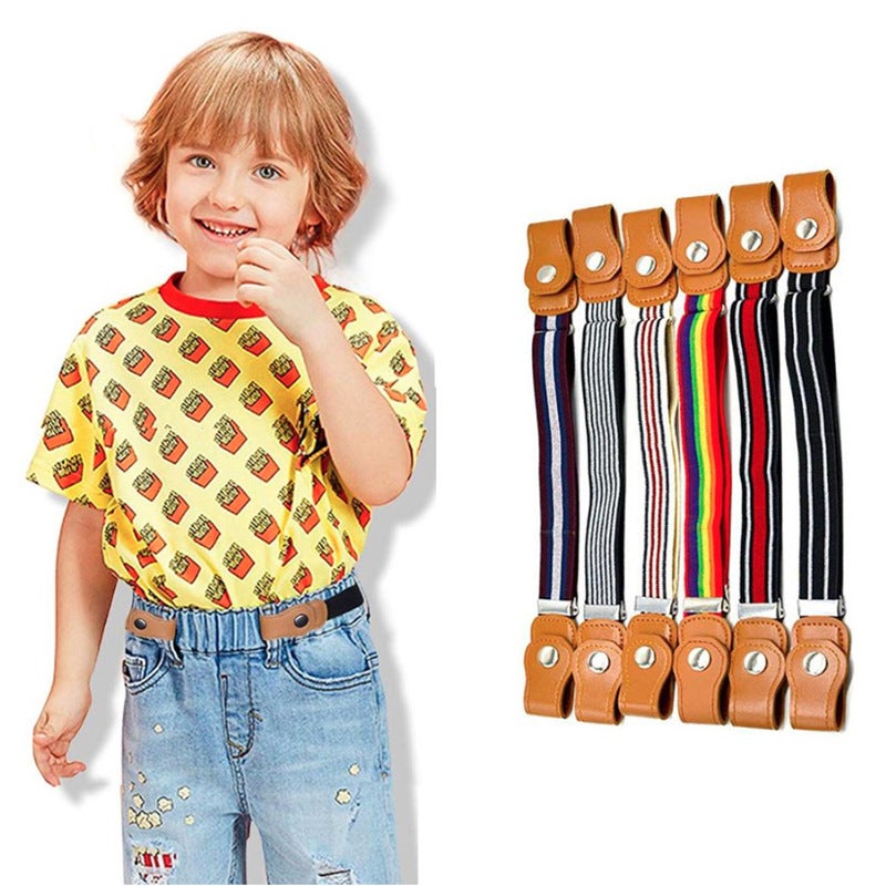 Children'S Elastic Belt Does Not Include Deduction Solid Color Pants Belt Boys And Girls Elastic Belt Children'S Anti-Drop Pants Belt - Image 2