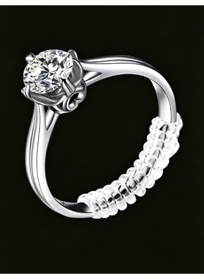 Gecomo 4-Piece Clear Ring Size Adjuster Set for Loose Rings, Invisible Jewelry Sizers - Image 4
