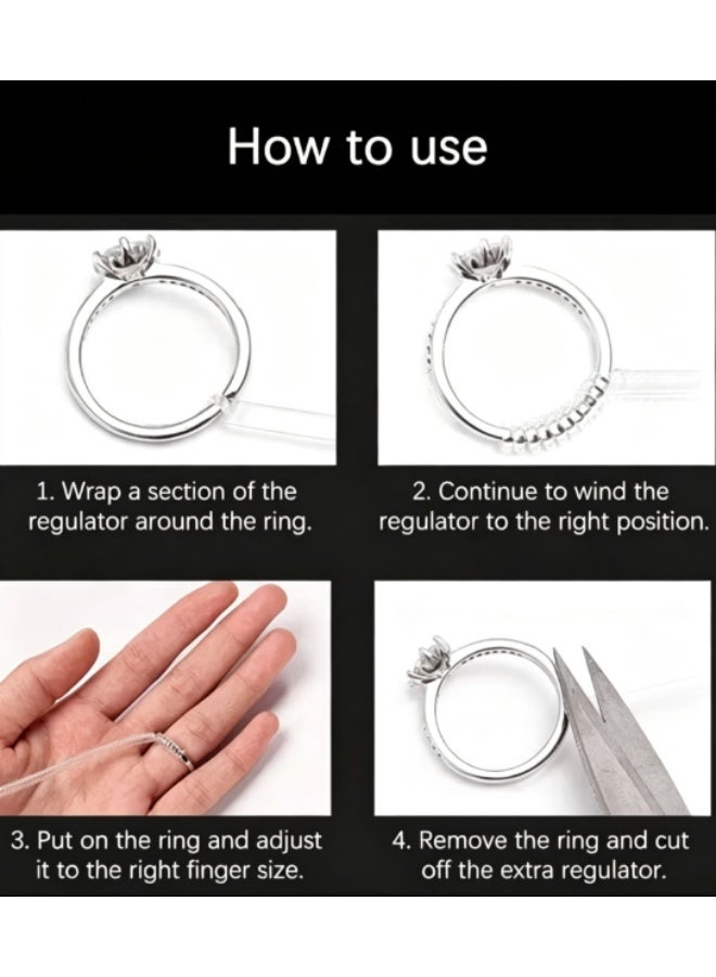 Gecomo 4-Piece Clear Ring Size Adjuster Set for Loose Rings, Invisible Jewelry Sizers - Image 5