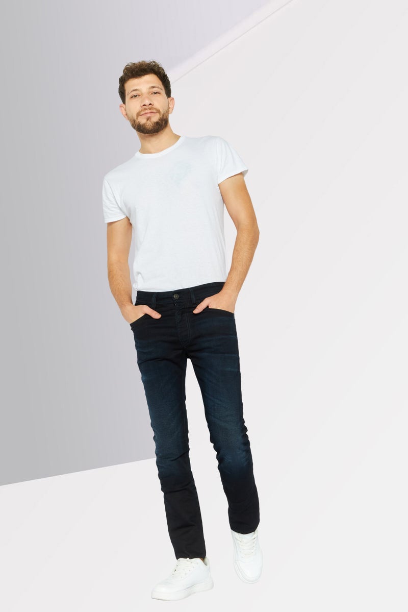 DIESEL جينز ضيق للرجال، غسول قابل للتمدد، أزرق داكن - Image 4