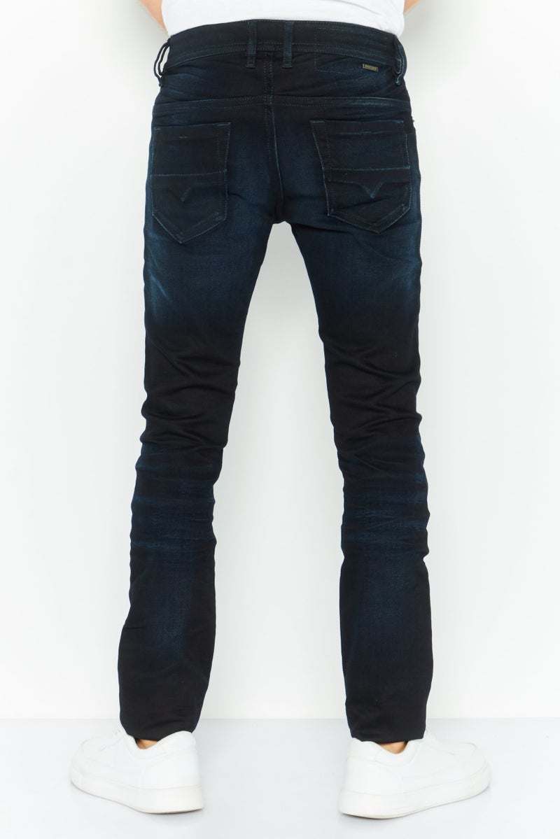 DIESEL جينز ضيق للرجال، غسول قابل للتمدد، أزرق داكن - Image 2