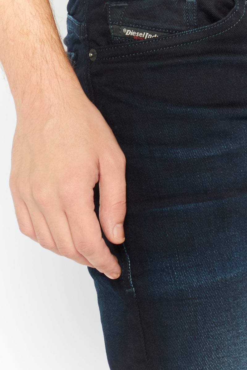 DIESEL جينز ضيق للرجال، غسول قابل للتمدد، أزرق داكن - Image 3