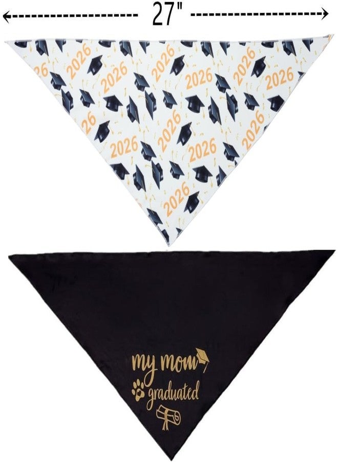 BoomBone 2 Pack Dog Graduation Bandanas, My Mom Graduated Dog Bandana 2026 for Small Medium Large Pet Holiday Costume - Image 2