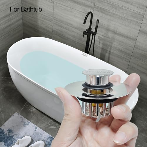 coamanug Bathtub Stopper | Shower Drain Hair Catcher, Pop-up Tub Stopper with Strainer | Bathroom Drain Plug | Drain Protector for 1-1/2 to 1-3/4"" Bath Drain Hole - Image 2