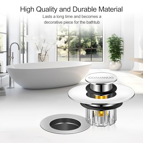coamanug Bathtub Stopper | Shower Drain Hair Catcher, Pop-up Tub Stopper with Strainer | Bathroom Drain Plug | Drain Protector for 1-1/2 to 1-3/4"" Bath Drain Hole - Image 5