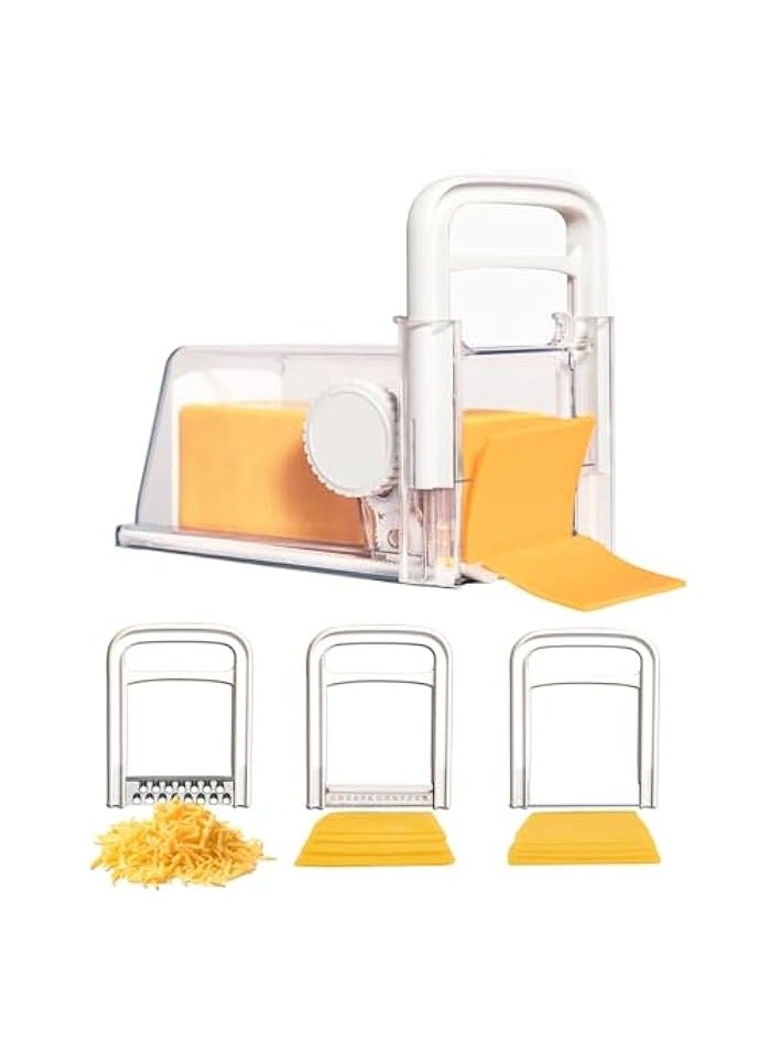 erorex Cheese Chopper 4-in-1, Cheese Cutter, Cheese Grater with Handle, Butter Slicer Storage Box, Kitchen Utility Tools for Block Cheese, Butter,Sausages  - Image 1