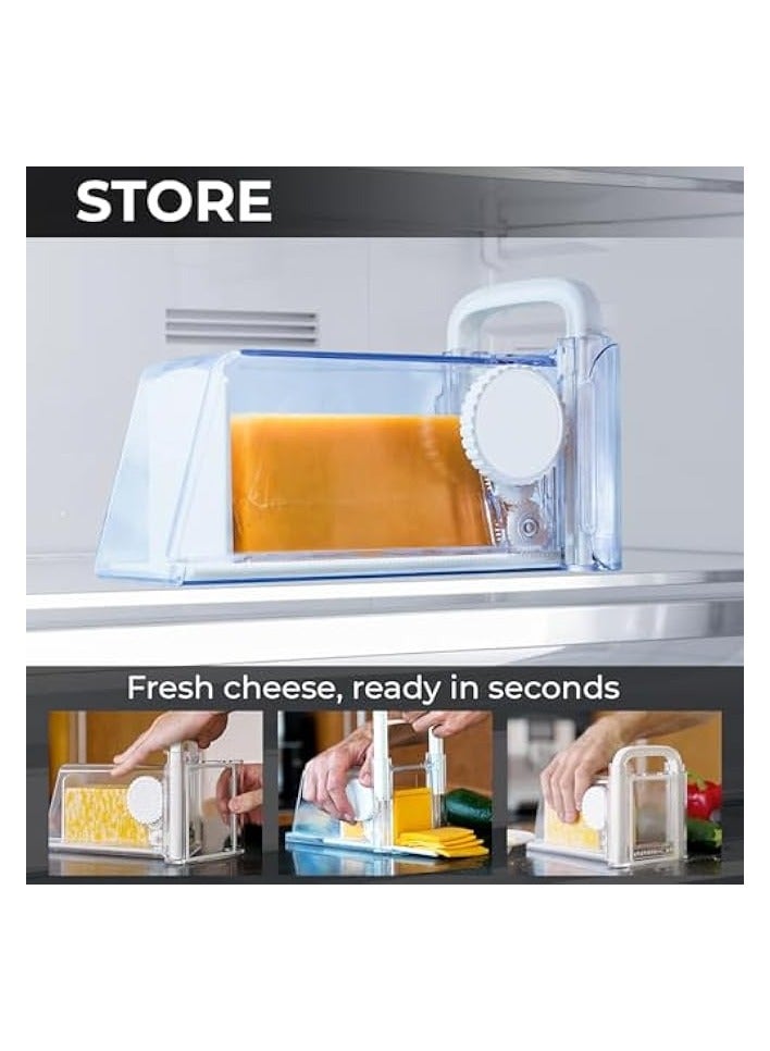 erorex Cheese Chopper 4-in-1, Cheese Cutter, Cheese Grater with Handle, Butter Slicer Storage Box, Kitchen Utility Tools for Block Cheese, Butter,Sausages  - Image 2