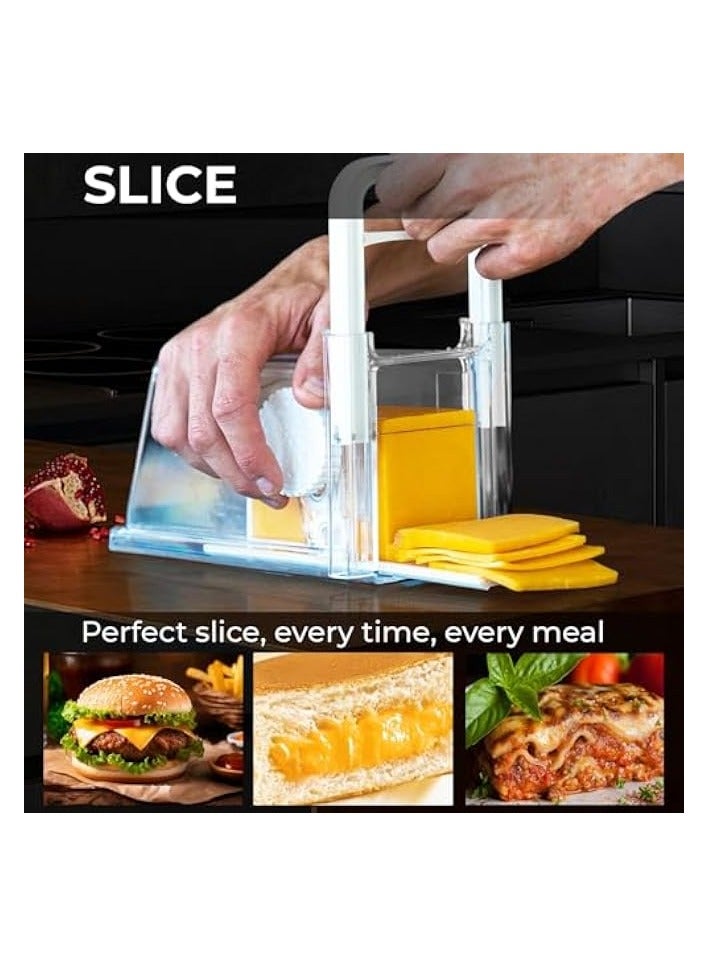 erorex Cheese Chopper 4-in-1, Cheese Cutter, Cheese Grater with Handle, Butter Slicer Storage Box, Kitchen Utility Tools for Block Cheese, Butter,Sausages  - Image 3