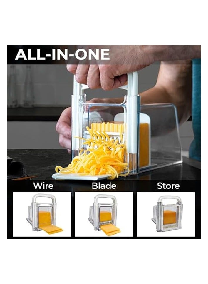 erorex Cheese Chopper 4-in-1, Cheese Cutter, Cheese Grater with Handle, Butter Slicer Storage Box, Kitchen Utility Tools for Block Cheese, Butter,Sausages  - Image 4