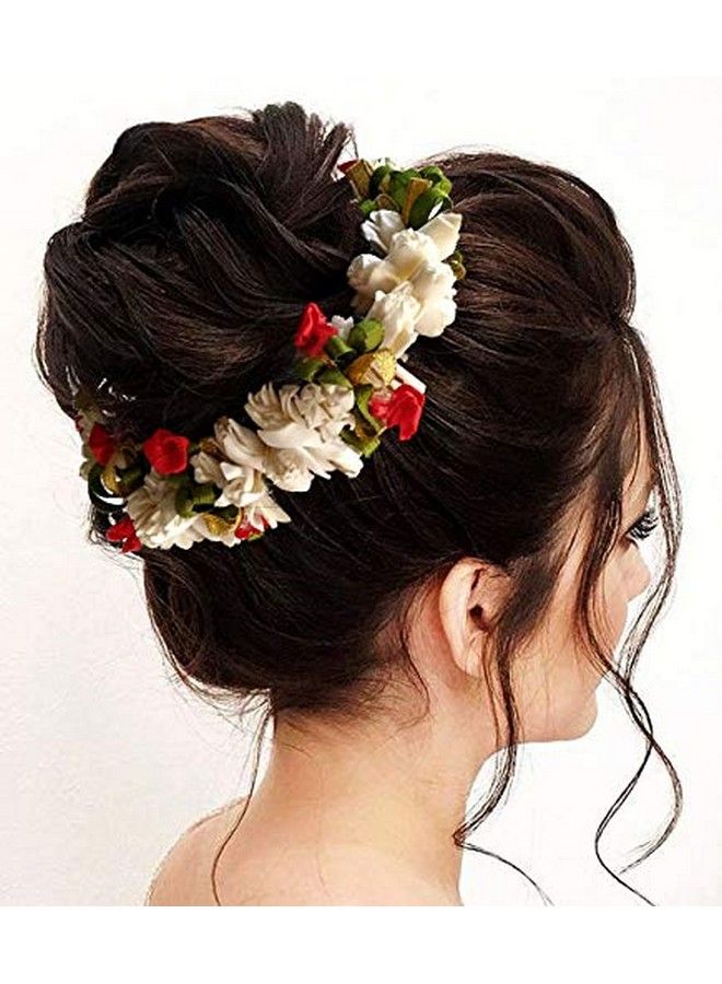 Hair Flare Gajra Hair Accessories For Women 1581 Juda Bun White Colour Pack Of 1 - Image 1