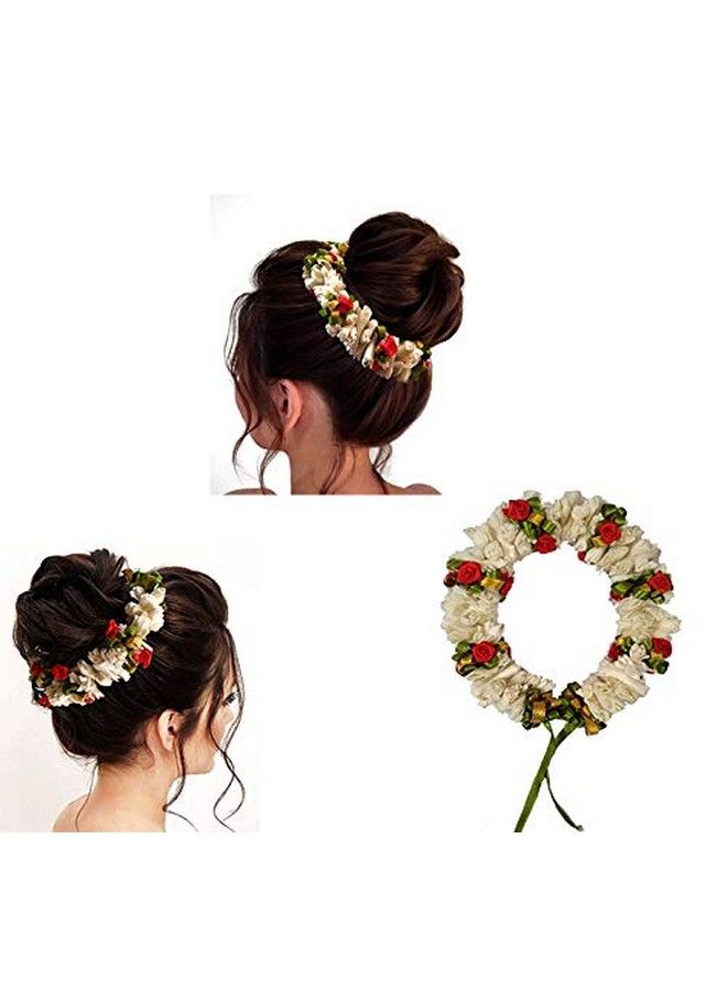 Hair Flare Gajra Hair Accessories For Women 1581 Juda Bun White Colour Pack Of 1 - Image 4