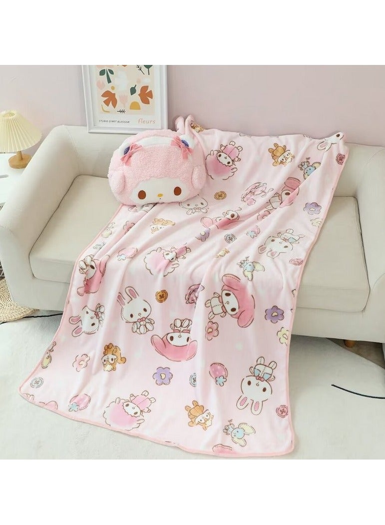 general Melody Plush Pillow Blanket 60x40 Inch, Cute Travel Blanket Pillow for Girls Boys, Children's Birthdays, Sofa Cushions Home Decor Red - Image 3