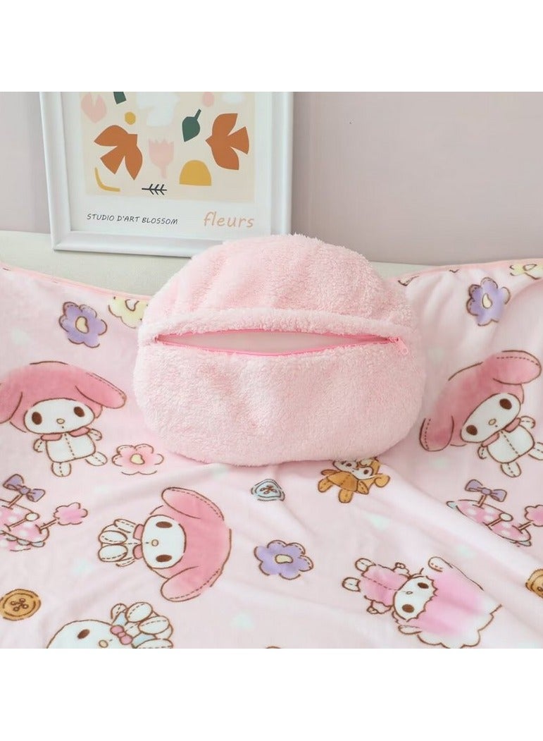 general Melody Plush Pillow Blanket 60x40 Inch, Cute Travel Blanket Pillow for Girls Boys, Children's Birthdays, Sofa Cushions Home Decor Red - Image 2