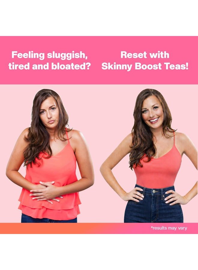 SkinnyBoost Skinny Boost Detox Tea Kit-Slimming Tea for Weight, Metabolism, Energy, Bloating & Colon Cleanse – Green Tea, Herbal, Vegan, Keto, Non-GMO, Sugar-Free-2 PACK –1 Daytime (28 Bags) + 1 Evening -(14 Bags - Image 4