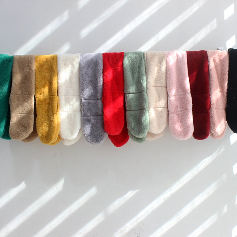 Children'S Scarf For Boys And Girls Imitation Rabbit Fur Thickened Light Plate Plush Scarf Baby Thickened Warm Scarf - Image 4