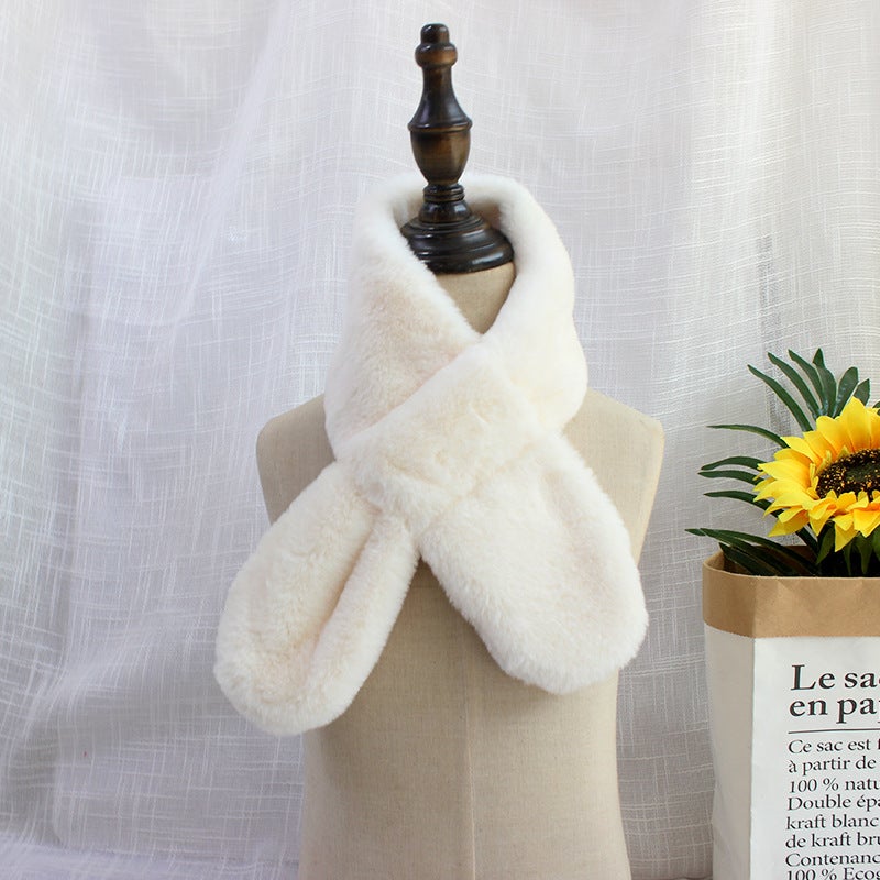Children'S Scarf For Boys And Girls Imitation Rabbit Fur Thickened Light Plate Plush Scarf Baby Thickened Warm Scarf - Image 1