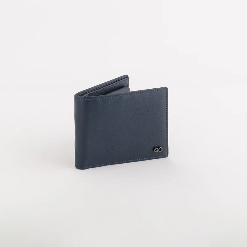CARPISA Leather Wallet Mark Navy Blue