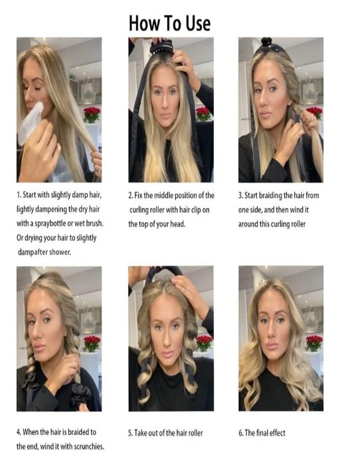 SHOPELLA Women Hair Styling Curling Rod Headband Wave Hair Curlers Hair Rollers Headband Ribbon for Long Hair (Pack Of 1) - Image 4