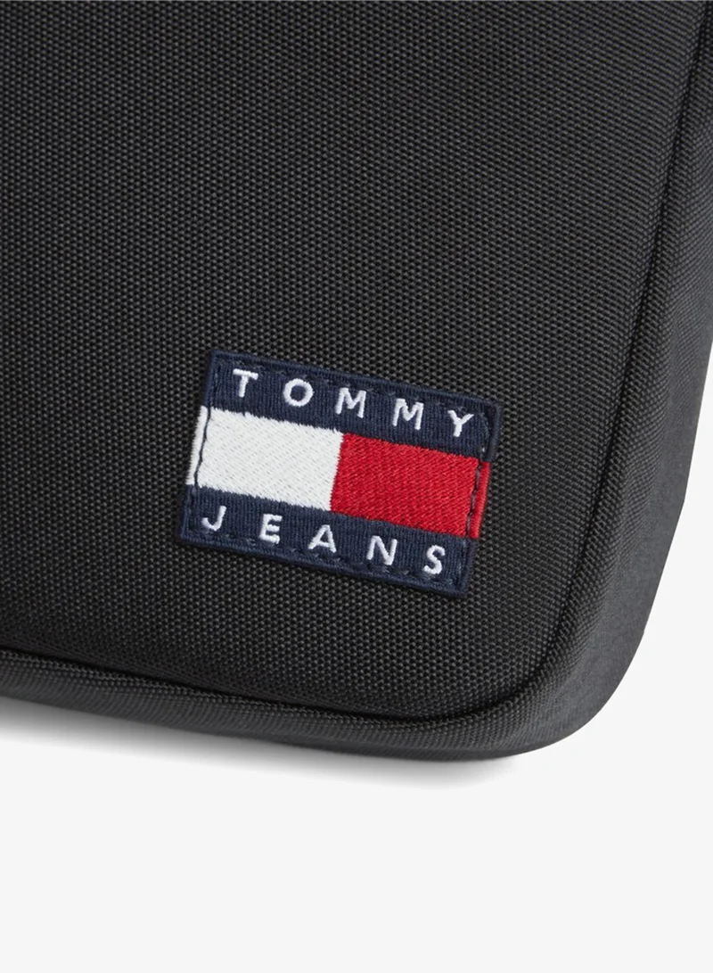 Tommy Jeans black Essential Logo Crossbody Reporter Bag for Men | Best Price UAE