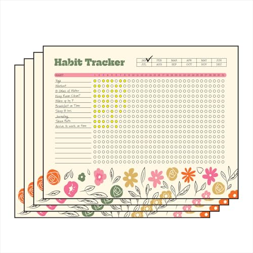 Kelenate® (Rectangle) Habit Tracker Calendar - Inspirational Habit Journal - 12 Sheets Daily Habit Tracker Journal and Goal Board - Motivational Goal Journal - Great Tool For Productivity And Workout (Design-2) - Image 3