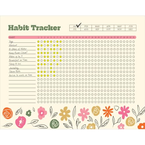 Kelenate® (Rectangle) Habit Tracker Calendar - Inspirational Habit Journal - 12 Sheets Daily Habit Tracker Journal and Goal Board - Motivational Goal Journal - Great Tool For Productivity And Workout (Design-2) - Image 2