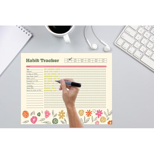 Kelenate® (Rectangle) Habit Tracker Calendar - Inspirational Habit Journal - 12 Sheets Daily Habit Tracker Journal and Goal Board - Motivational Goal Journal - Great Tool For Productivity And Workout (Design-2) - Image 4