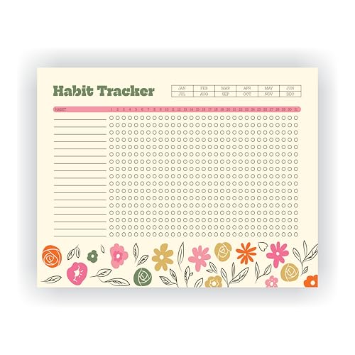 Kelenate® (Rectangle) Habit Tracker Calendar - Inspirational Habit Journal - 12 Sheets Daily Habit Tracker Journal and Goal Board - Motivational Goal Journal - Great Tool For Productivity And Workout (Design-2) - Image 1
