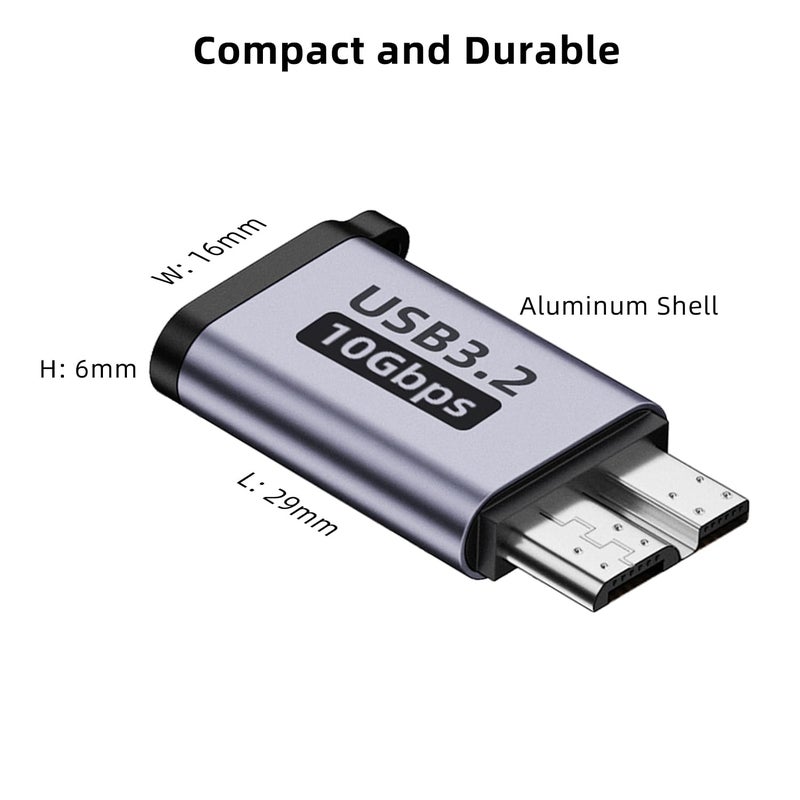 Jadebones USB C to Micro B Hard Drive Adapter (4 Pack), 10Gbps Micro B to USB C Cable Converter Compatible with External Hard Drive, Laptop, Tablet, Phone and More - Image 5