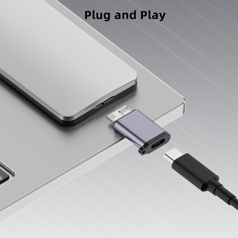 Jadebones USB C to Micro B Hard Drive Adapter (4 Pack), 10Gbps Micro B to USB C Cable Converter Compatible with External Hard Drive, Laptop, Tablet, Phone and More - Image 3