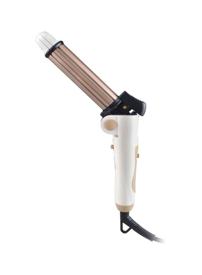Kemei 3-In-1 Portable Hair Straightener Gold/White - Image 4