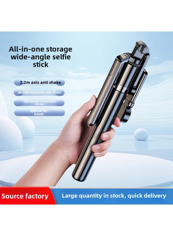 Loquat 360-degree Rotating Anti-shake Bluetooth Mobile Phone Selfie Stick Handheld Landing Portable Mini Tremolo Live Three-legged Bracket-Color:【 70cm 】f210 Pink Without Fill Light  - Image 5