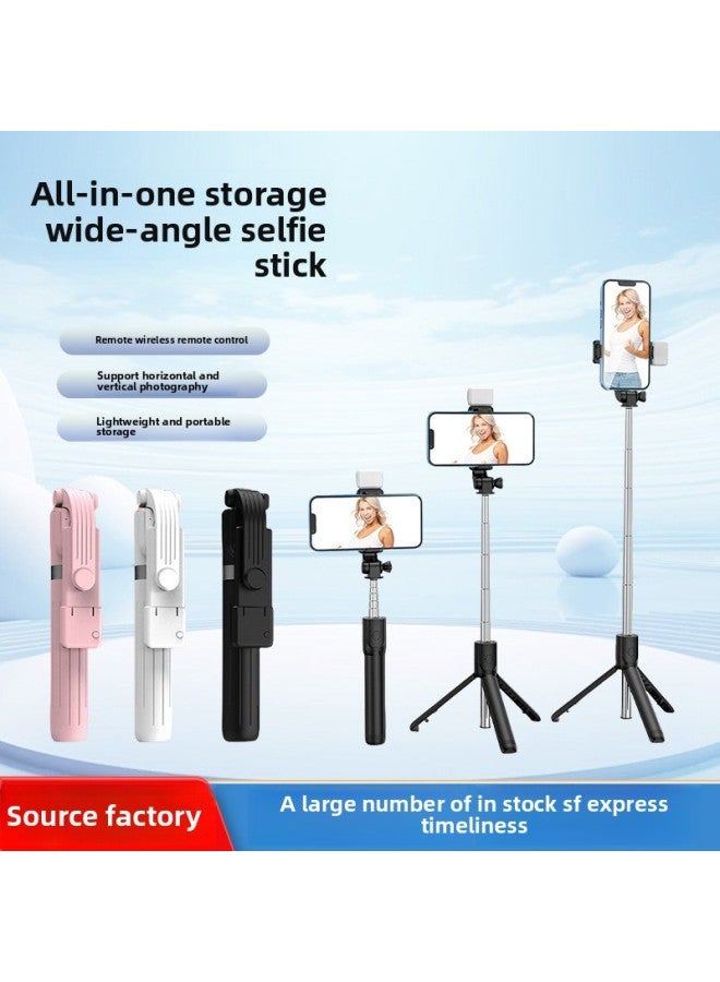 Loquat 360-degree Rotating Anti-shake Bluetooth Mobile Phone Selfie Stick Handheld Landing Portable Mini Tremolo Live Three-legged Bracket-Color:【 70cm 】f210 Pink Without Fill Light  - Image 4