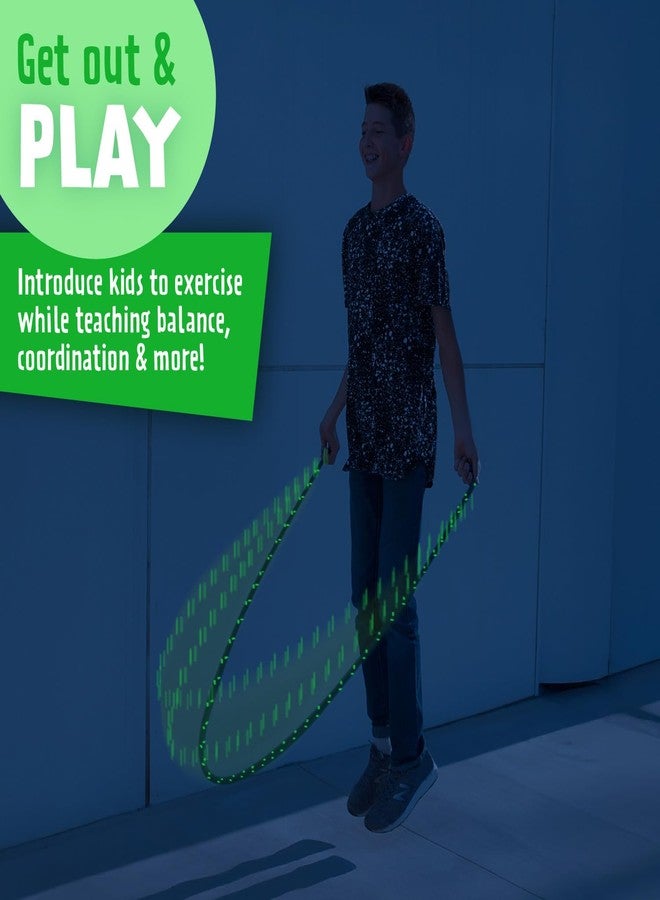 Just Jump It 8 Foot Glow in the Dark Jump Rope for Kids, Active Outdoor Youth Fitness Exercise Equipment, Braided Nylon Gym Accessories, Green - Image 4