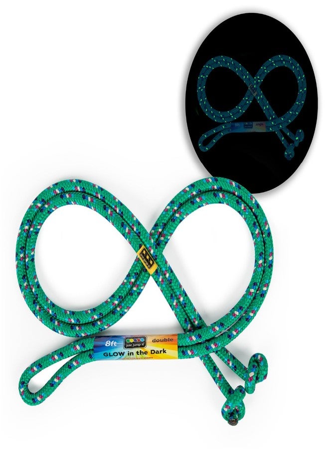 Just Jump It 8 Foot Glow in the Dark Jump Rope for Kids, Active Outdoor Youth Fitness Exercise Equipment, Braided Nylon Gym Accessories, Green - Image 1