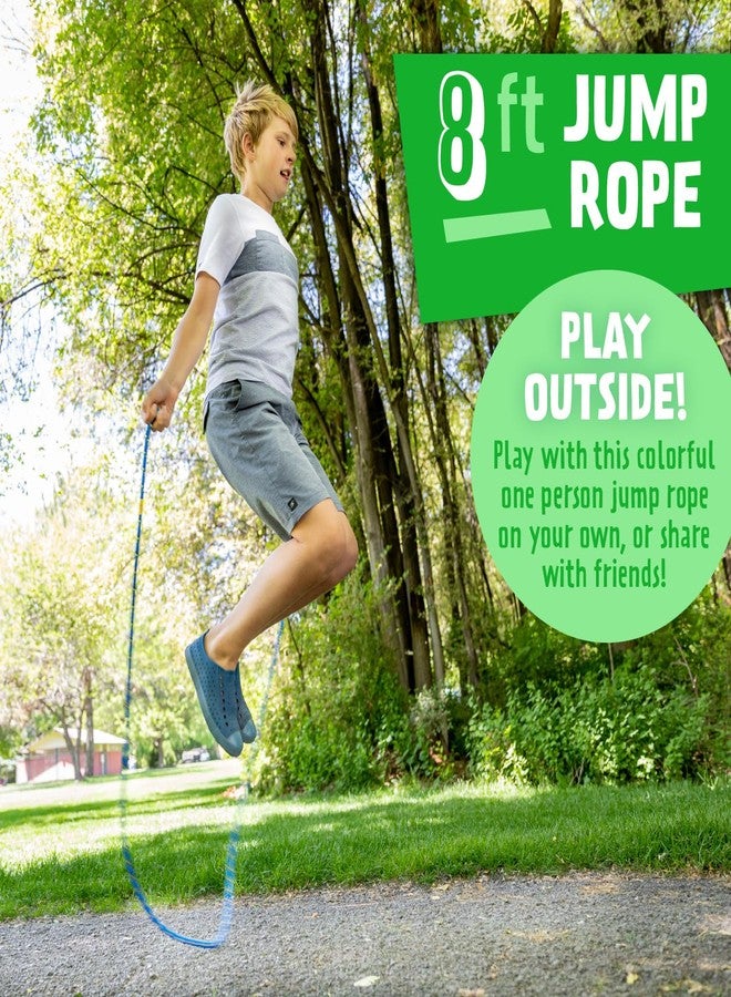 Just Jump It 8 Foot Glow in the Dark Jump Rope for Kids, Active Outdoor Youth Fitness Exercise Equipment, Braided Nylon Gym Accessories, Green - Image 3