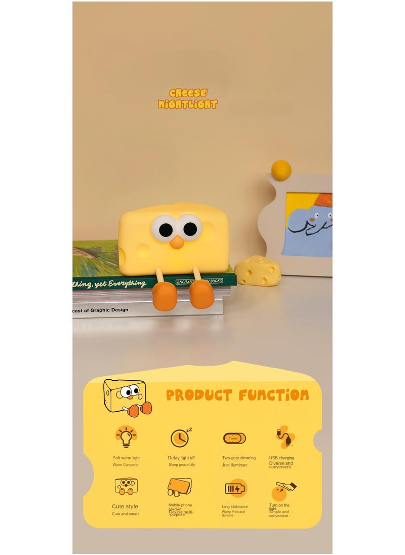 Y&D Cheese Silicone Night Light Bedroom Baby's Sleeping Bedside Light  - Image 2