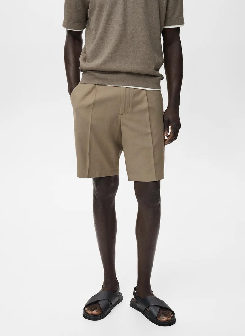 مانجو مان Linen Bermuda Shorts